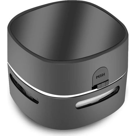 Mini aspirateur de table noir fonctionnant sur piles AA, jusqu'à 400 minutes d'autonomie, rotation à 360° pour aspirer les miettes et autres débris de bureau, idéal pour la maison, l'école et le burea (1/5)