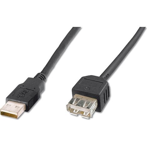 Cable de extensión USB 2.0 Digitus A/M - A/F, 3,0 m, negro