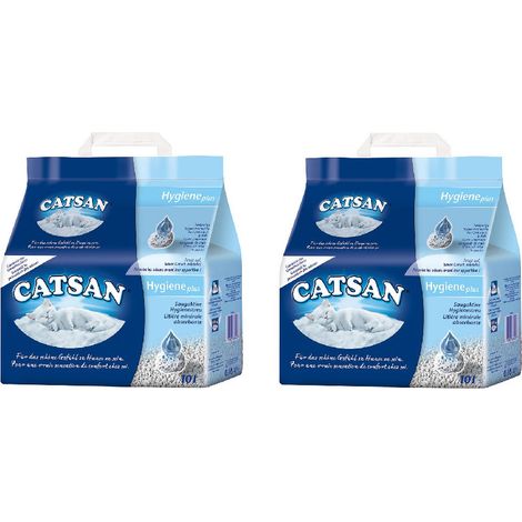 Due lettiere catsan igieniche assorbenti ideali per gatti in confezione da 10 litri ciascuna