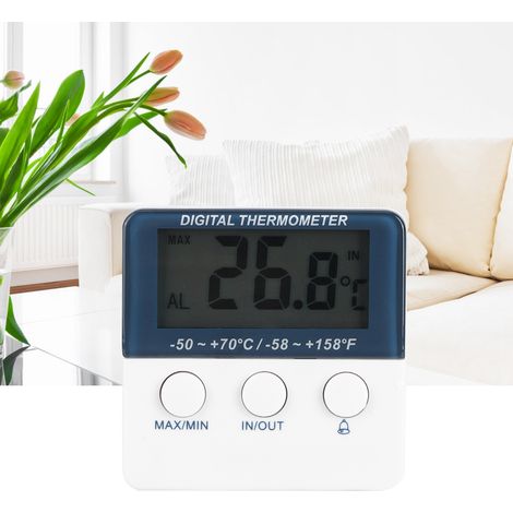 Mini thermomètre électronique numérique d'intérieur/extérieur avec alarme et sonde (1/5)