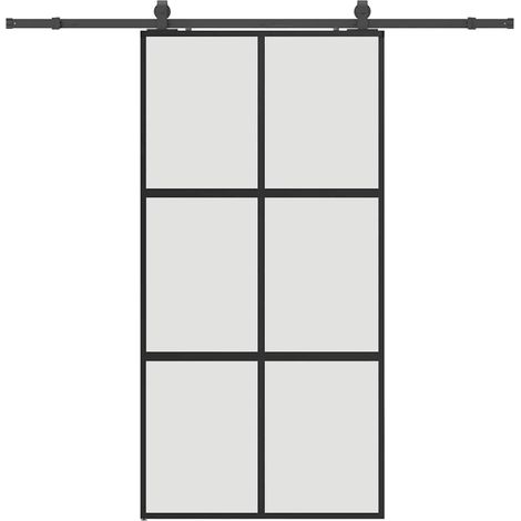 Maison Exclusive - Schiebetür mit Beschlag Schwarz 102,5x205 cm H