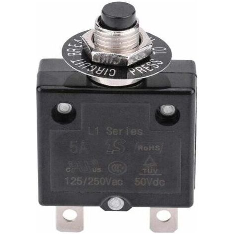 VURAHOME - Disjoncteur 15A – Interrupteur thermique avec réinitialisation – 125-250V AC, 50V DC – Protection contre surcharges – Montage facile (1/5)