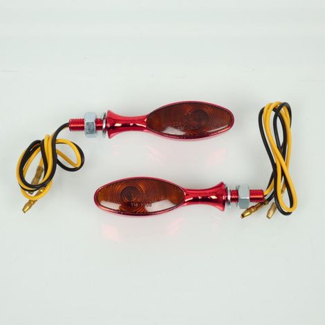 mini blinker vicma led 12v aluminium verchromt rot länglich für