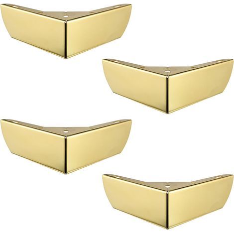 Pieds DIY de Meubles de Cuisine 50mm Jambes pour Table Basse Armoires Lit Canapé Forte Pied de Chaise Bureau en Métal Doré Silencieuse Antidérapante Lot de 4 (1/5)