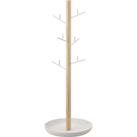 Yamazaki Tosca Tree blanco y madera almacenamiento decorativo