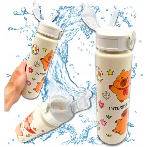 Borraccia Capybara con cannuccia per bambini a scuola 690 ml (1/5)