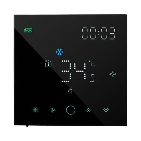 Termostato ZigBee VRF/VRV para aire acondicionado central, controlador digital de temperatura con aplicación Tuya Smart Life, control remoto para automatización del hogar, color negro. (1/5)