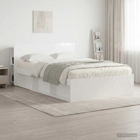 vidaXL Cabinet de Tête de Lit avec stockage Blanc Bois d'ingénierie (1/5)