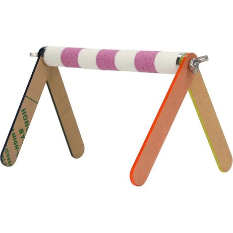 Bunte Acryl-Trainingsstange für Papageien, raue Korundoberfläche, Tischständer für Ziervögel (1/5)