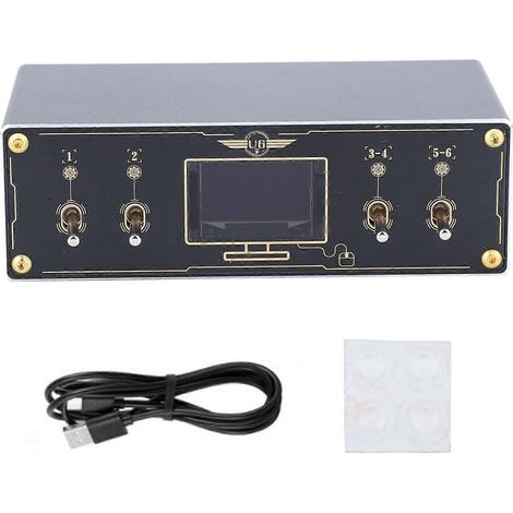 OLED-Leistungsmesser mit automatischer Abschaltung, 6-Kanal-USB-Umschalter, DC 5V 1–5A Typ C