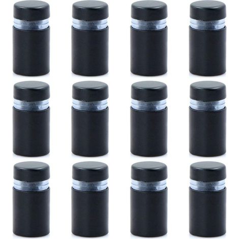 12 Stück Werbeschrauben, Glasabstandshalterschrauben - Abstandshalterschrauben, Paneelabstandshalter, Glasabstandshalterschrauben, Edelstahl (matt schwarz 12x20mm) (1/5)
