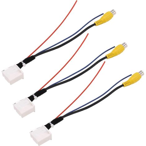 Cable adaptador de cámara de visión trasera de 3 pines y 16 pines, cable adaptador de video de estacionamiento y respaldo, DVD de navegación para Toyota Camry 7.º (1/5)