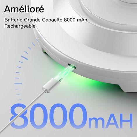 Lampe de Plafonnier avec Détecteur de Mouvement 2025 Plus récent, LED Plafond sans Fil avec Télécommande, 8000mAh Rechargeable Plafonnier pour Douche, Salle de Bain, Garage, Escalier (1/5)