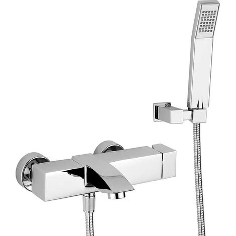 Paffoni - Miscelatore Vasca Con Deviatore, Doccetta E Flessibile Cromato - Serie: Level (1/3)