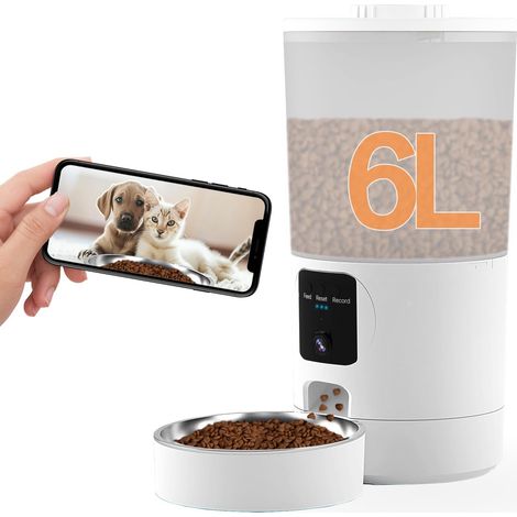 Automatic Cat Feeder with 2K Camera, Smart App, 6L Food Dispenser, Timed Meals, 2.4G/5G Wi-Fi (1/5)