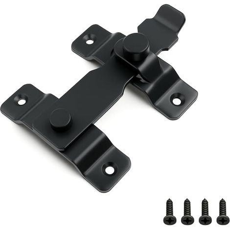 Verrou Porte en Acier Inoxydable, Verrou Noir à 180°, pour Portes Fenêtres Serrure pour Porte Coulissante, Verrou à Loquet pour Porte, Verrou Coulissant pour Porte avec Vis (1/5)