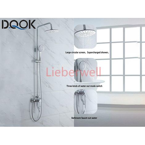 Système de Douche Thermostatique Chromé, Ensemble de Centre Commercial, Cascade, Pluie, Robinets de Baignoire (1/5)