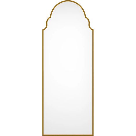 Grand miroir en métal- L. 60 x H. 160 cm - Doré - KARIAN (1/4)