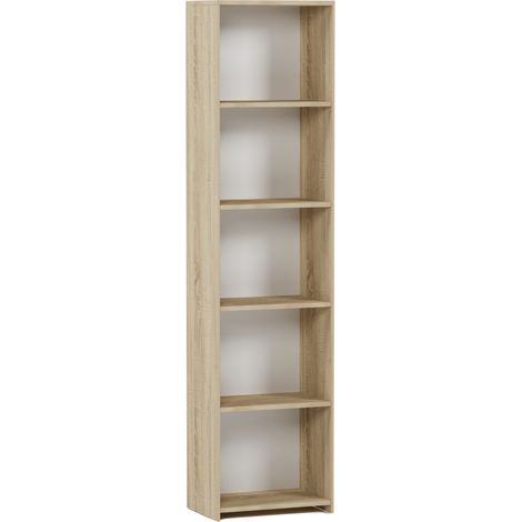 Schmales Regal mit Fächern, Sonoma - 180 x 40 x 30 cm - Modern B-40