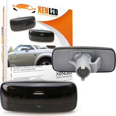 2x Cabochons de répétiteurs latéraux compatibles avec Audi A2, A3, A4, A6, A8 et TT - Version Fumée - Clignotant latéral