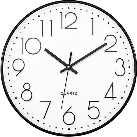 Orologio da parete da 12 pollici, elegante, moderno, silenzioso, senza ticchettio, con movimento al quarzo, alimentato a batteria, design rotondo decorativo per casa/ufficio/cucina/camera da letto/sog