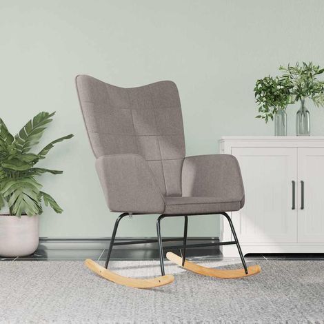 vidaXL Silla mecedora de tela gris taupe (1/5)