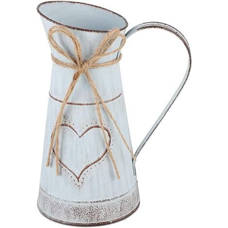 Vase rustique galvanisé Design unique cœur-corde pour Saint-Valentin, balcon, salon, décoration table (1/5)