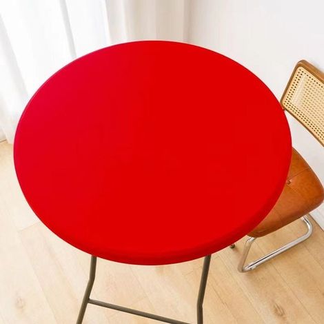 Mantel redondo elástico: se ajusta perfectamente, es impermeable y lavable, hostelería y uso interior y exterior, 120 cm, Rojo (1/5)