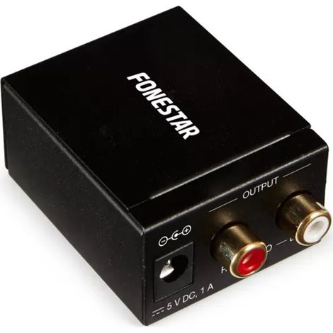 Convertisseur audio fonestar fo - 37da - audio numérique vers analogique - entrée optique spdif - spdif coaxial - sortie audio stéréo - 2x rca