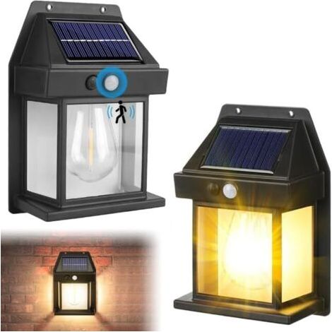 LED-Solar-Wandleuchten – Angenehmes warmweißes Licht, wasserdicht für den Außenbereich, modernes Design, sparsames Set für Garten, Terrasse und Einfahrt