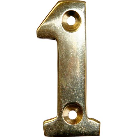 CENTRALE BRICO Chiffre 1 en laiton poli H.5.1 x l.3.5 cm
