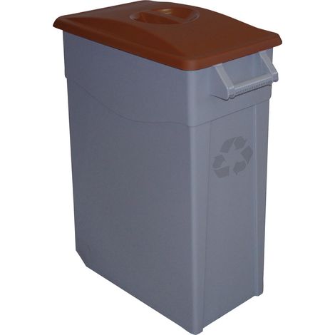 Contenedor de basura Denox  65, 85 y 110 L para reciclar  Cerrado con tapa de color  2 ruedas