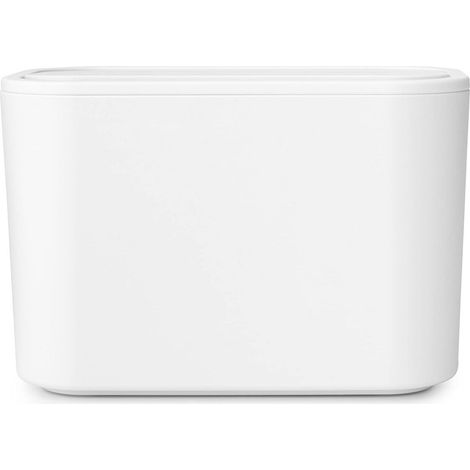Brabantia - Mindset Contenitore per Rifiuti - Ideale per Rifiuti di Piccole Dimensioni - Coperchio Basculante Rimovibile - Antigraffio - Resistente alla Corrosione - White - 8.5 x 15 x 10 cm (1/5)