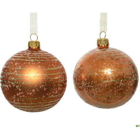 Pallina di Natale Lina di Natale D8 Strisce Ambra Assortite