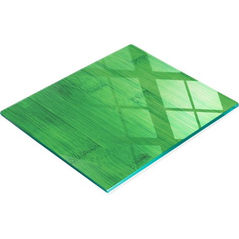 Tabla de cortar de vidrio para cocina con gr谩ficos, tablas de bamb煤 verde, 60x52 cm