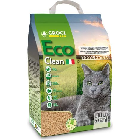 Litière Agglomérante pour Chat, Se Jette dans Les Toilettes, 100% Végétale, Sable Anti-Odesur Longue durée (1/5)