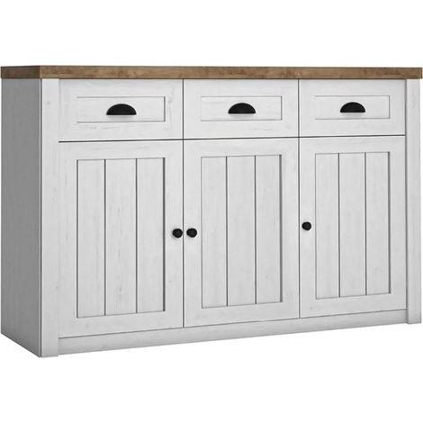 AX LIVING Kommode mit Schubladen Palmano K3SP – 130cm, Andersen Kiefer