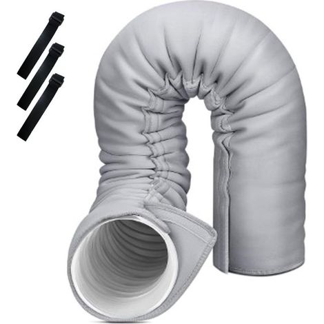 Couvercle de tuyau de climatisation - Isolation - 15 cm - Économie d'énergie - Pour bureau et maison - Gris (1/5)