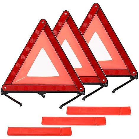 Ahlsen Marco de advertencia de seguridad de emergencia, Reflector Triangular, señal de advertencia de seguridad vial plegable para coche, camión, con estuche de almacenamiento (1/5)