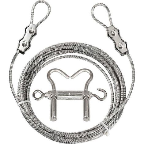 Corde à linge portable coupe-vent avec système de fixation par câble en acier inoxydable - Corde à linge multifonctionnelle et robuste (1/5)