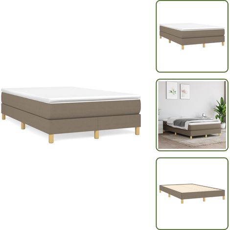 Letto con molle insacchettate - vidaXL Giroletto a Molle con Materasso Tortora 120x190 cm in Tessuto - Letto tortora