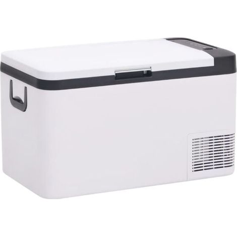 Boîte isotherme avec poignée, coloris noir et blanc, 25 litres, fabriquée en PP et PE. (1/5)
