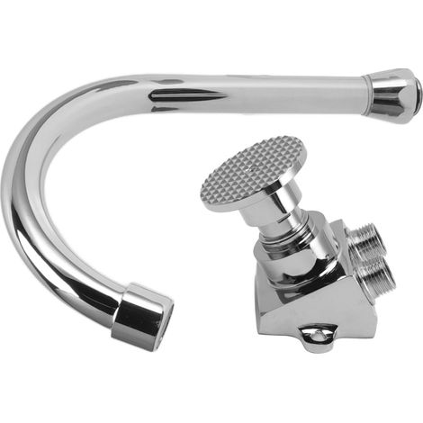 Robinet de lavabo à pédale pour évier de cuisine, robinet à pédale sur pied, ensemble de robinet à double sortie d'eau (1/5)