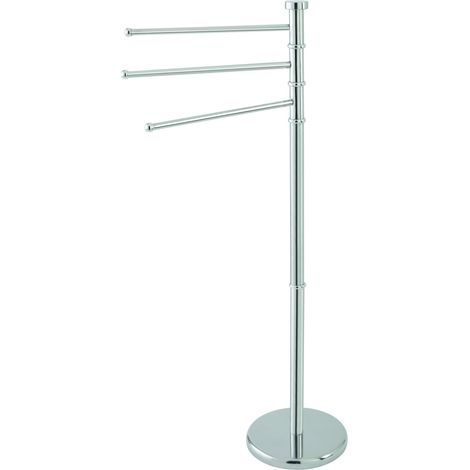 Porte Sèche-linge Plante D'acier 3 Bâtons Tournants 360° Base Ronde Hauteur 93 Cm