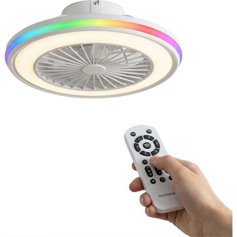 Deckenventilator mit RGB-LED-Licht, versteckten Blättern, 6 Geschwindigkeiten, DC-Motor und Fernbedienung InnovaGoods VENTILATOR