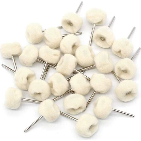 Roue de Polissage en Coton Beige pour Dremel Outils Rotatifs pour éliminer la Rouille et la Saleté Sur la Surface, 25 Pièces