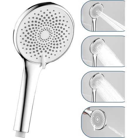 pommeau de douche grand diamètre. Texture lourde et matériaux solides. Quatre modes au choix.douchette douche salle de bain.pommeau douche.Argent (1/5)