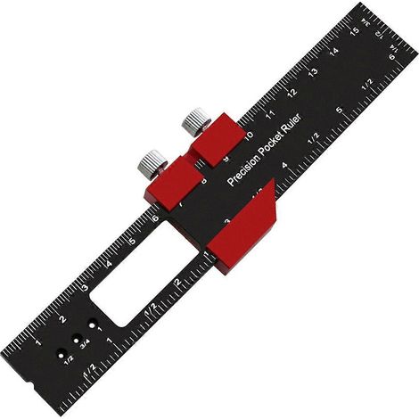 Règle de poche de précision pour le travail du bois, règle coulissante en alliage d'aluminium 160 mm (1/5)