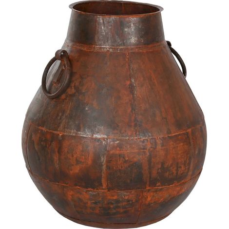 Vase en fer couleur terre cuite élégance rustique - Terre cuite profond (1/5)