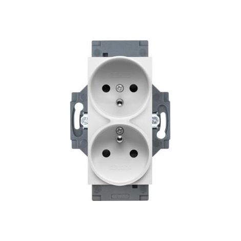 PRISE DOUBLE STD FRANCAIS 2P+T 16A BLANC GEWISS GW35214W